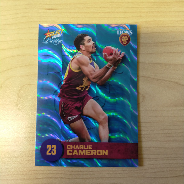 2021 AFL Select Prestige Blue Parallel Charlie Cameron Brisbane No.30/125