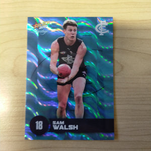 2021 AFL Select Prestige Blue Parallel Sam Walsh Carlton No.65/125