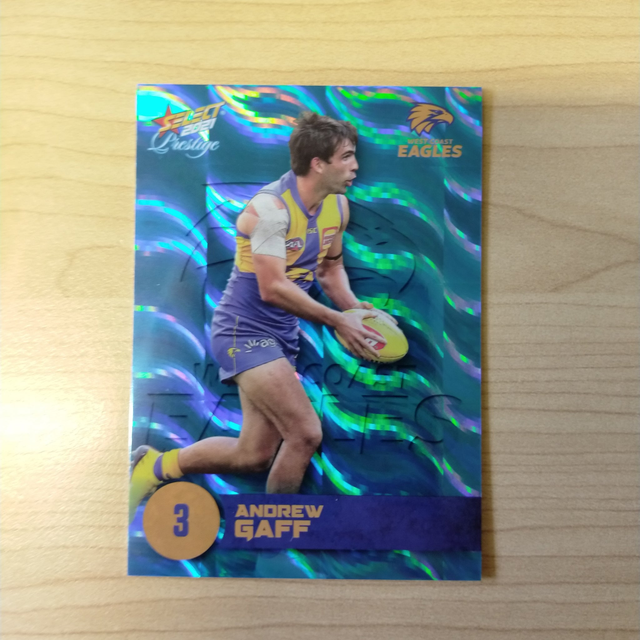 2021 AFL Select Prestige Blue Parallel Andrew Gaff West Coast No.97/125