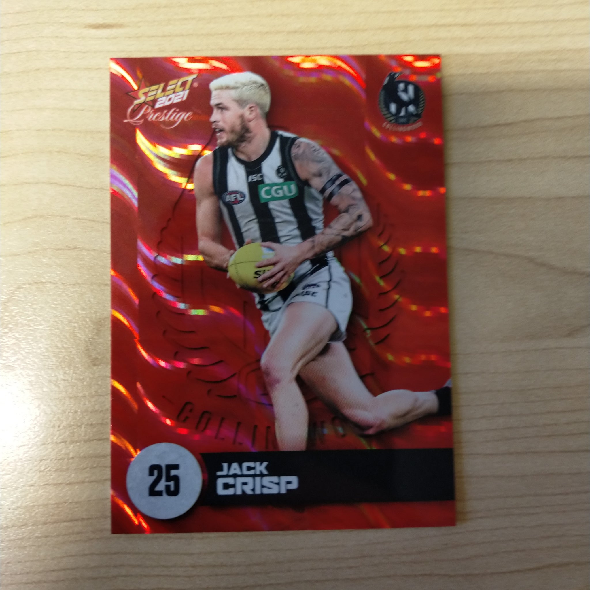 2021 AFL Select Prestige Red Parallel Jack Crisp Collingwood No.45/210
