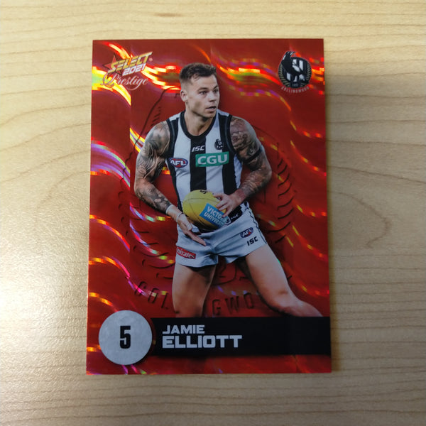 2021 AFL Select Prestige Red Parallel Jamie Elliott Collingwood No.66/210