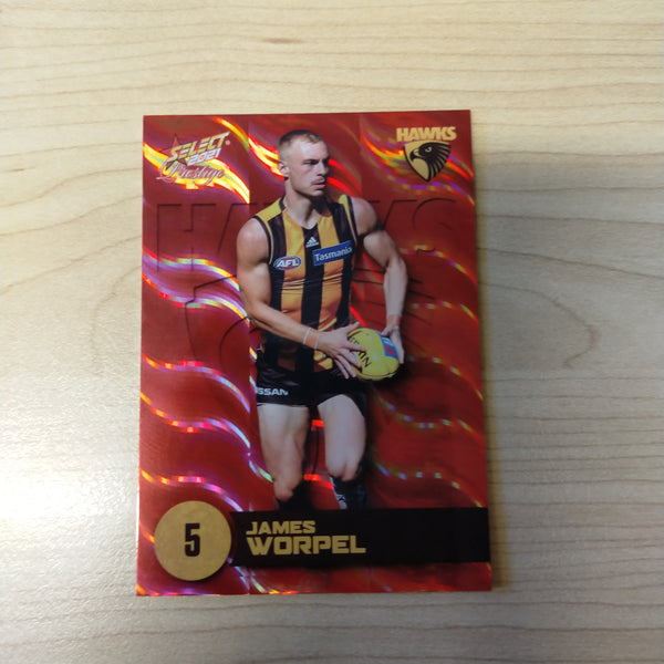 2021 AFL Select Prestige Red Parallel James Worpel Hawthorn No.116/210