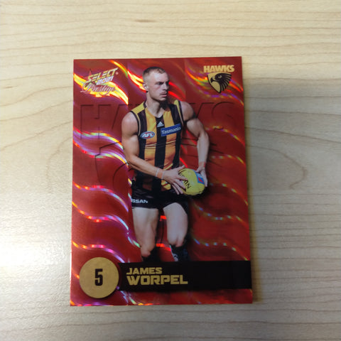 2021 AFL Select Prestige Red Parallel James Worpel Hawthorn No.116/210