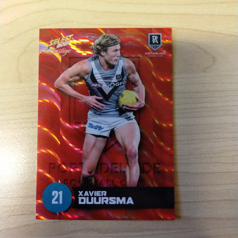 2021 AFL Select Prestige Red Parallel Xavier Duursma Port Adelaide No.158/210