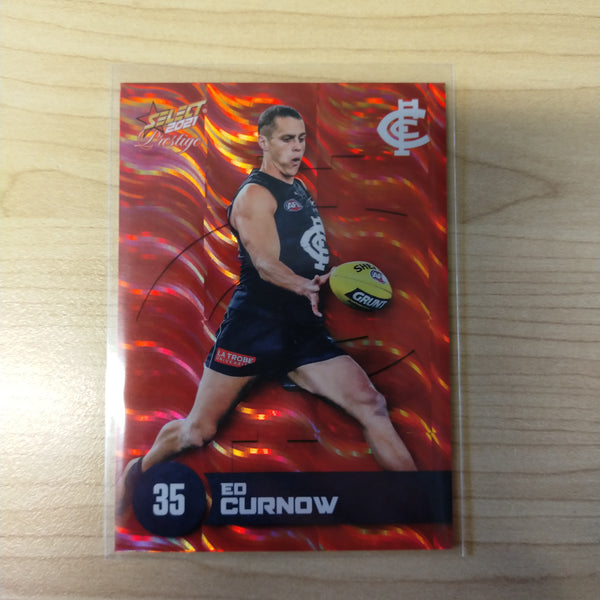 2021 AFL Select Prestige Red Parallel Ed Curnow Carlton No.56/210
