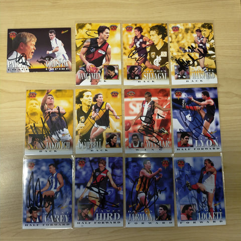 Lot of 18 x 1996 Select AFL Centenary AFLPA All Australian Hand Signed Cards