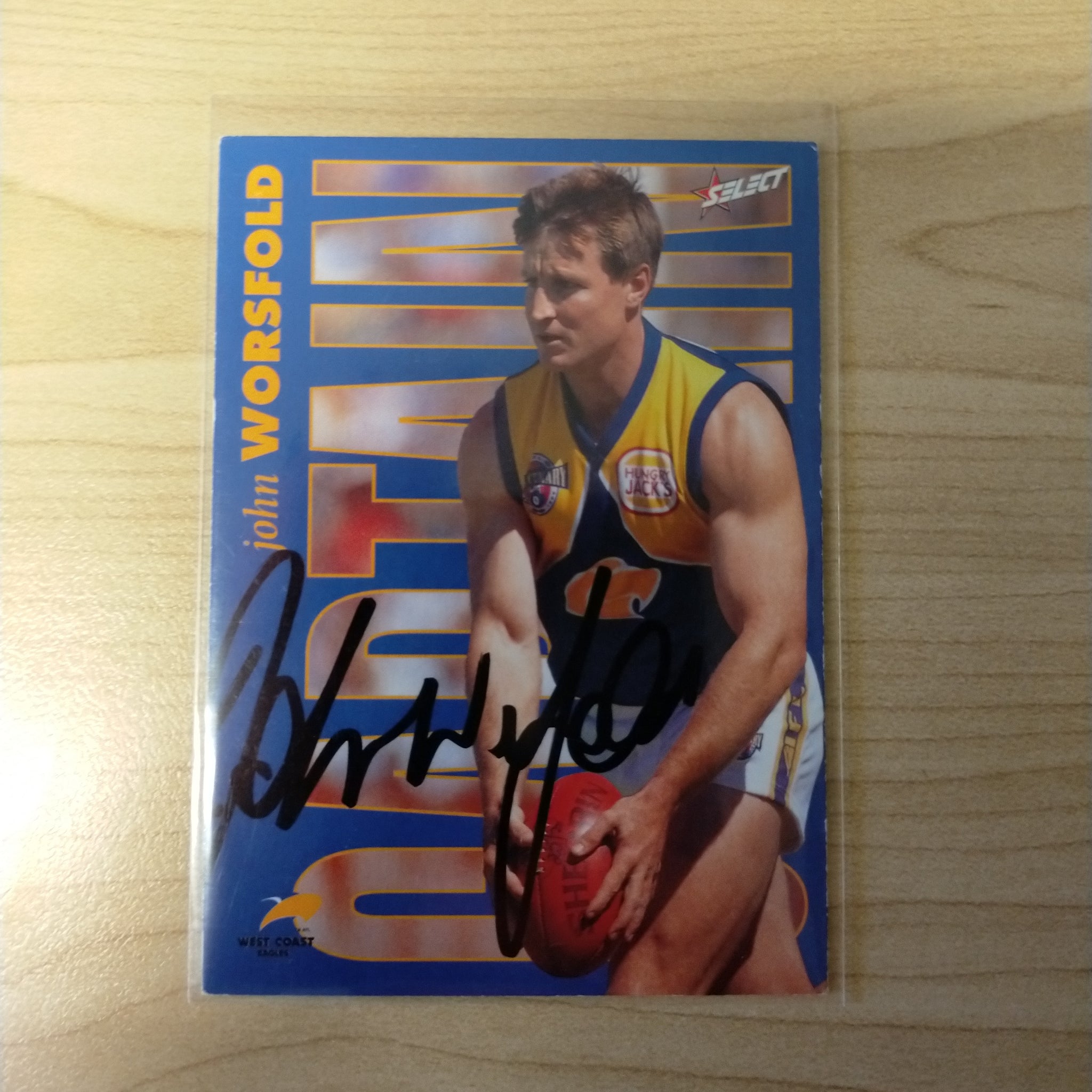 1996 Select AFL Centenary AFLPA Captain John Worsfold West Coast No.289 Hand Signed Card