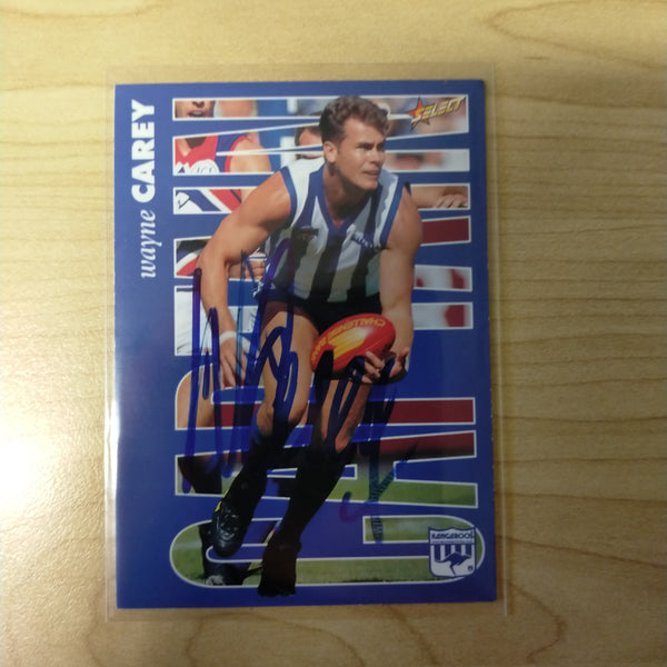 1996 Select AFL Centenary AFLPA Captain Wayne Carey North Melbourne No.298 Hand Signed Card