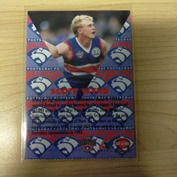 1996 Select AFL Centenary AFLPA Captain Scott Wynd Western Bulldogs No.307 Hand Signed Card