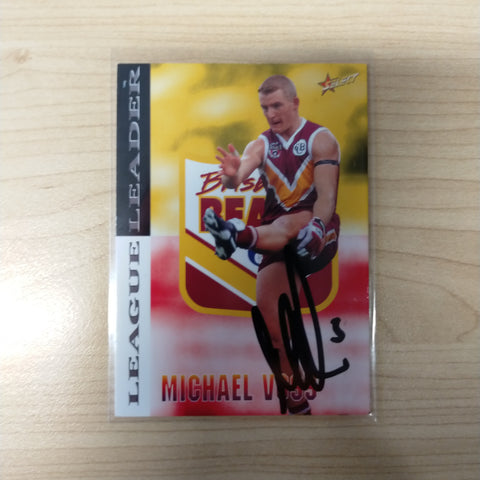 1996 Select AFL Centenary AFLPA League Leader Michael Voss Brisbane No.318 Hand Signed Card