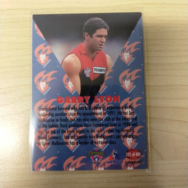1996 Select AFL Centenary AFLPA Captain Garry Lyon Melbourne No.325 Hand Signed Card
