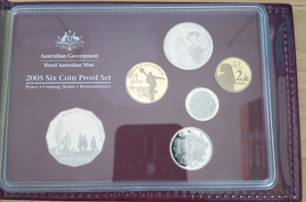 Australia 2005 Royal Australian Mint Sixtieth Anniversary End of WWII proof set no outer box