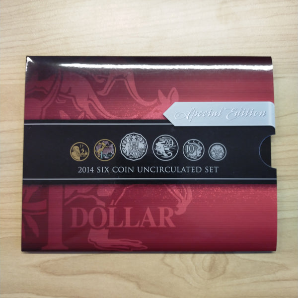 Australia 2014 Royal Australian Mint Uncirculated Year Coin Set With special coloured dollar which is unique to this set