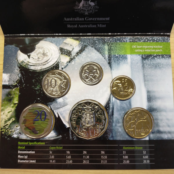 Australia 2013 Royal Australian Mint Uncirculated Year Set With special coloured 20c which is unique to this set