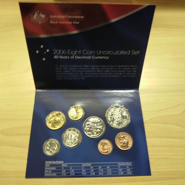 Australia 2006 Royal Australian Mint World Money Fair Berlin Overprint Uncirculated Year Coin Set