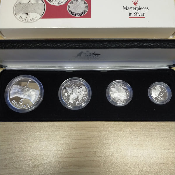 Australia 1988 Royal Australian Mint Masterpieces In Silver 4 Coin Set