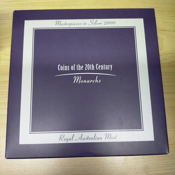 Australia 2000 Royal Australian Mint Masterpieces In Silver Coins of the 20th Century Monarchs 5 Coin Set