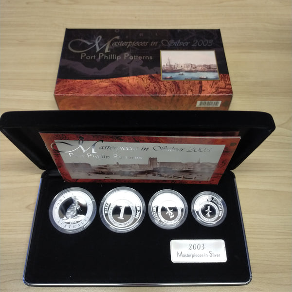 Australia 2003 Royal Australian Mint Masterpieces In Silver Port Phillip Patterns 4 Coin Set