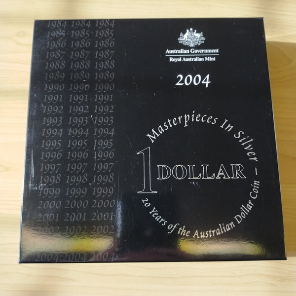 Australia 2004 Royal Australian Mint $1 Masterpieces In Silver 20 Years of the Australian Dollar Coin 6 Coin Set
