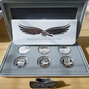 Australia 2008-2010 Royal Australian Mint Masterpieces In Silver Flying Through Time Aviation 6 Coin Set With Stand