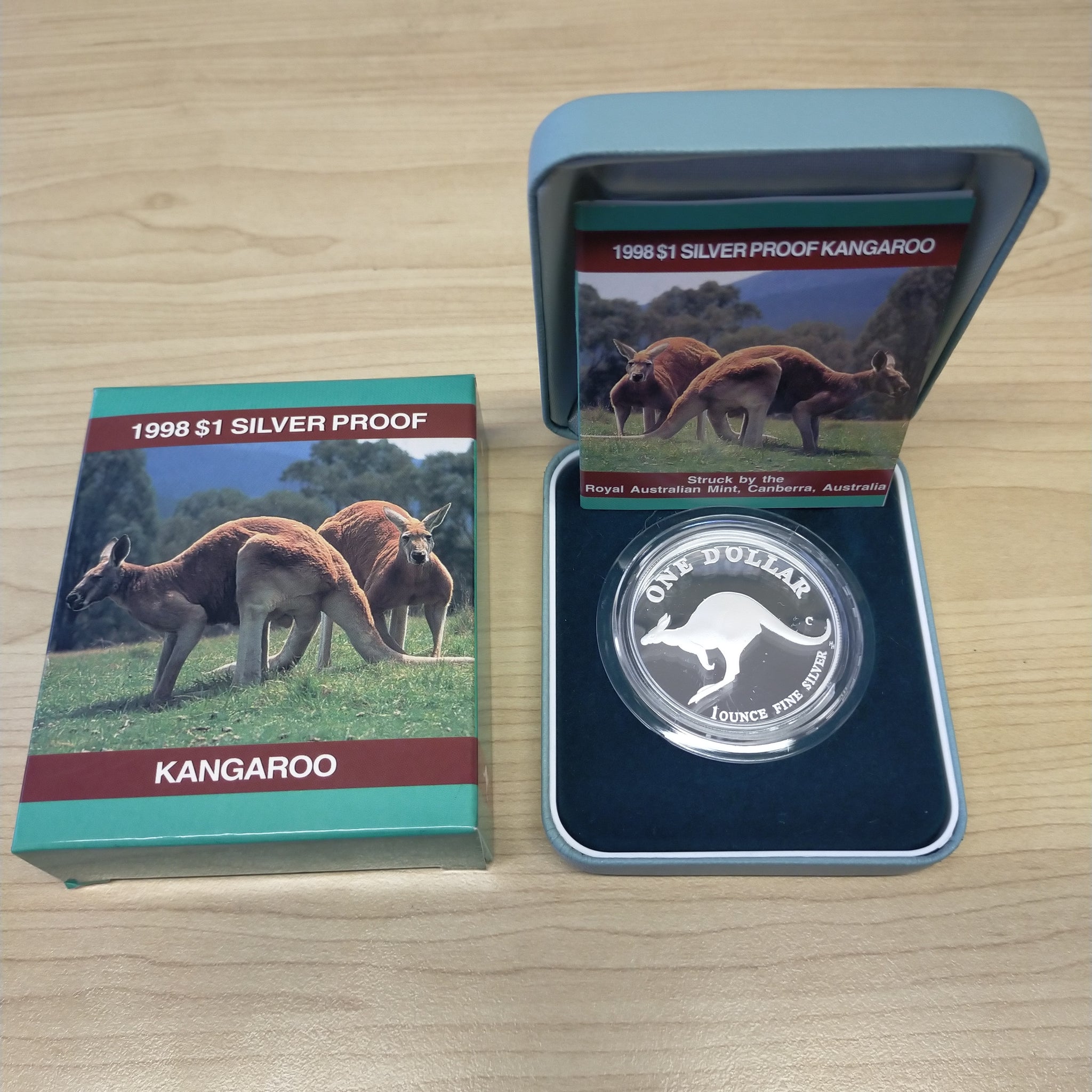 Australia 1998 Royal Australian Mint Kangaroo $1 Silver Proof Coin