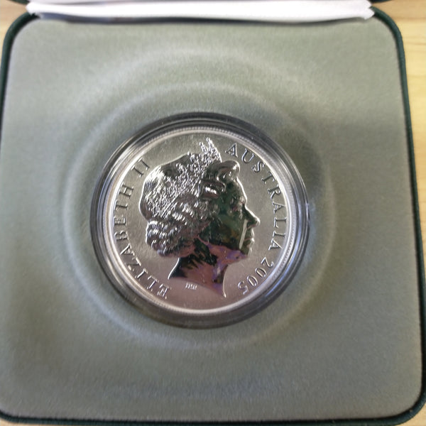 Australia 2005 Royal Australian Mint  $1 Kangaroo Gold Plated Silver Proof Coin