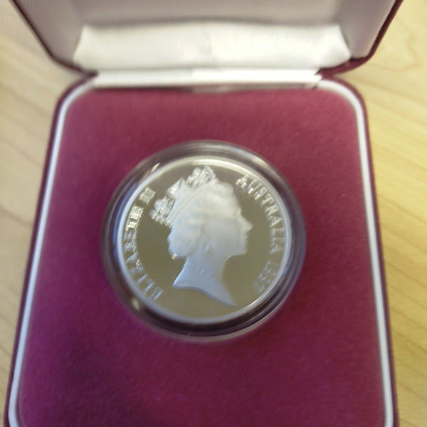Australia 1997 Royal Australian Mint $10 Australia's Endangered Species Red-Tailed Black Cockatoo Silver Piedfort Proof Coin