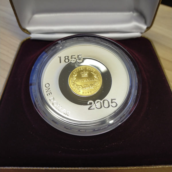 Australia 2005 Royal Australian Mint $1 1855 Sydney Half Sovereign Subscription Coin Silver Proof Coin
