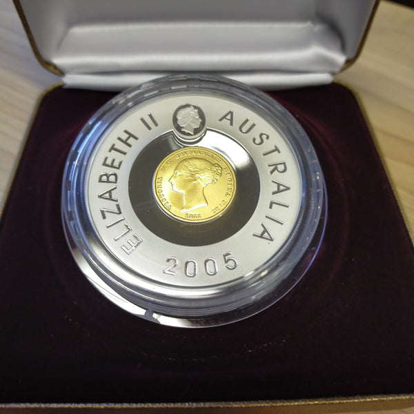 Australia 2005 Royal Australian Mint $1 1855 Sydney Half Sovereign Subscription Coin Silver Proof Coin