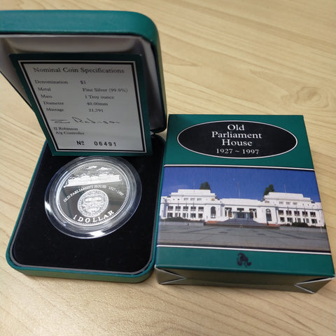 Australia 1997 Royal Australian Mint $1 Old Parliament House 1oz Silver Proof Coin