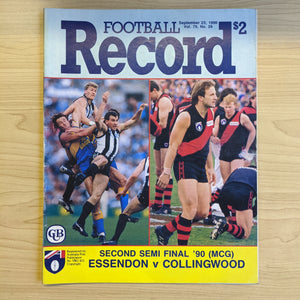 1990 Sept 23rd Second Semi Final Essendon v Collingwood Football Record