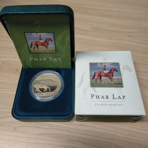 Australia 2000 Royal Australian Mint $5 Phar Lap Race horse Proof Coin