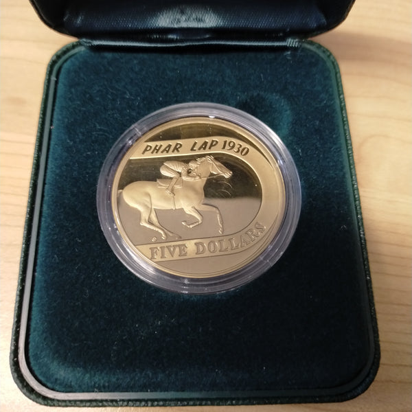 Australia 2000 Royal Australian Mint $5 Phar Lap Race horse Proof Coin