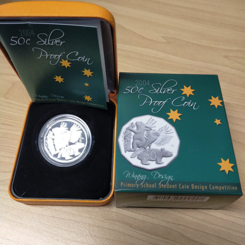 Australia 2004 Royal Australian Mint Primary School Student Coin Design Competition Winner 50c Proof Silver Coin