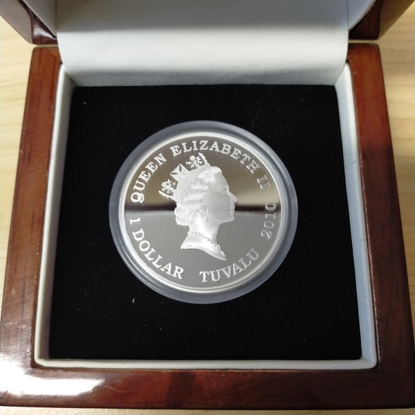 Tuvalu  Australia 2010 Perth Mint Charles Kingsford Smith 1oz $1 Proof Silver Coin