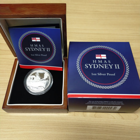 Niue  Australia 2016 $1 One Dollar HMAS Sydney II 1oz High Relief Proof Silver Coin MINTAGE Only 750