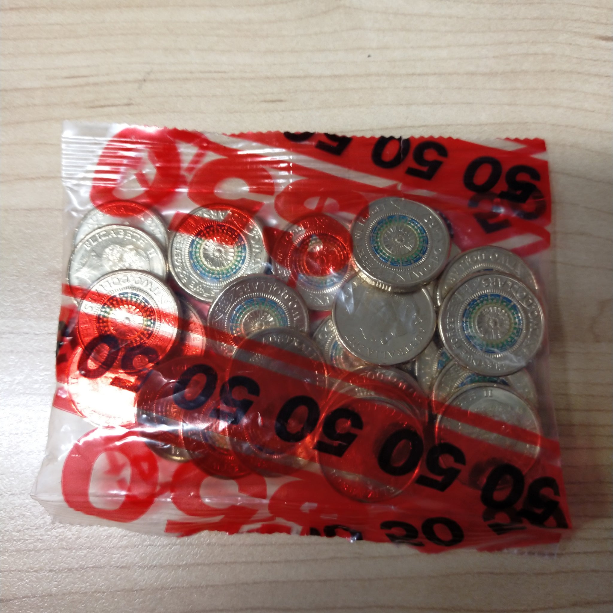 Australia 2017 Royal Australian Mint $2 Coloured Lest We Forget Mint Bag of Coloured Coins
