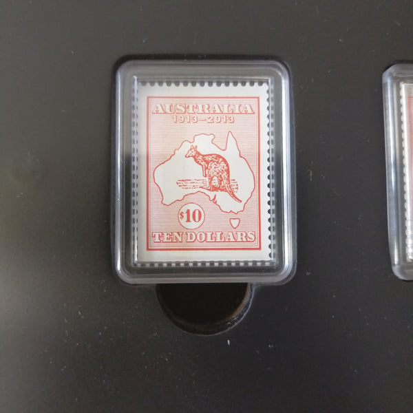 Australia 2013 Perth Mint Australia Post $10 Kangaroo and Map 1/2oz .999 Proof Silver Coin and Stamp Set