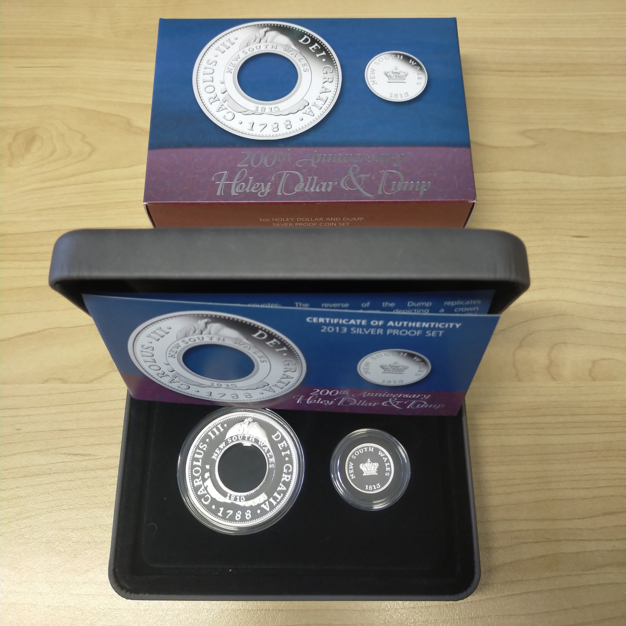 Australia 2013 Perth Mint 200th Anniversary Holey Dollar and Dump 1oz Proof Silver Coin Set