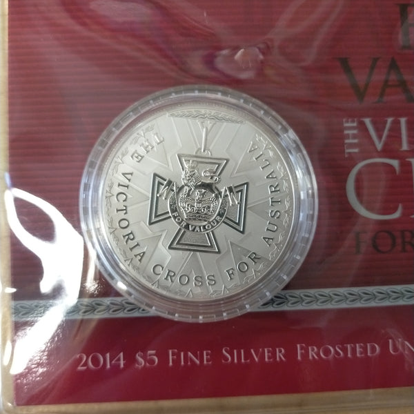 Australia 2014 Royal Australian Mint For Valour The Victoria Cross For Australia 1oz Silver Frosted Uncirculated Coin