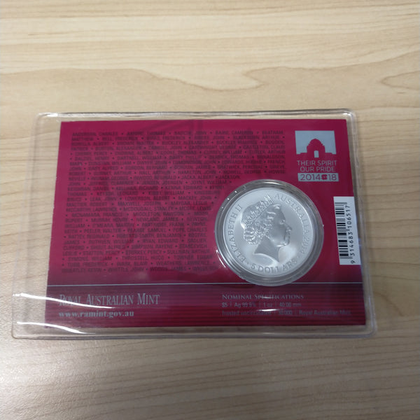 Australia 2014 Royal Australian Mint For Valour The Victoria Cross For Australia 1oz Silver Frosted Uncirculated Coin