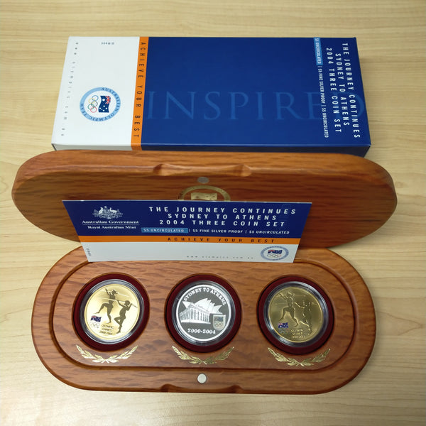 Australia 2004 The Journey Continues Sydney To Athens Three Coin Set