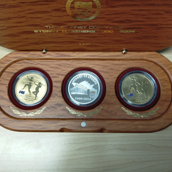 Australia 2004 The Journey Continues Sydney To Athens Three Coin Set