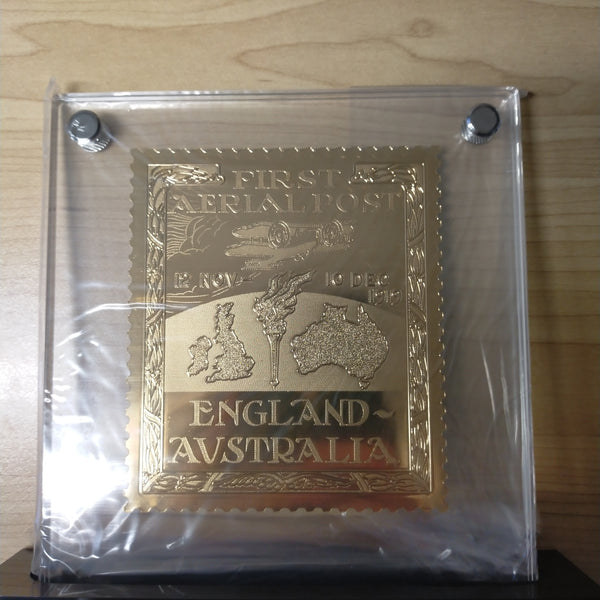 First Aerial Post Vignette Limited Edition 24 Carat Gold Centenary Tribute In Stunning Display Case