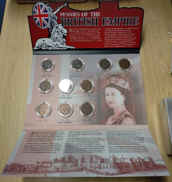 Downies Pennies of the British Empire UK NZ Australian 10 Coin Set