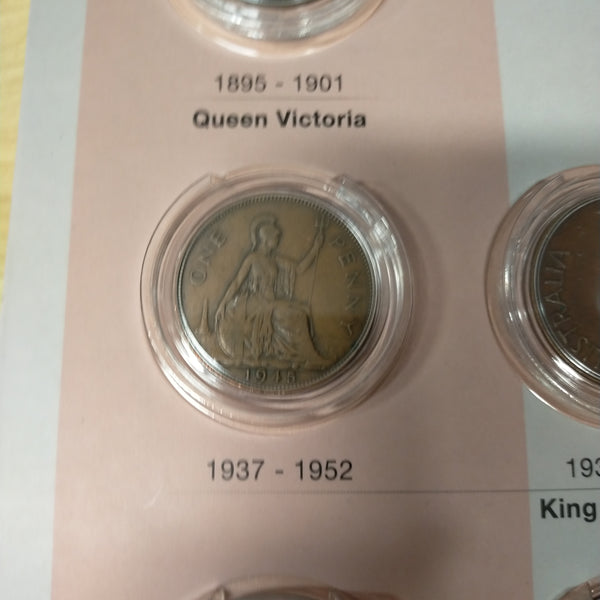 Downies Pennies of the British Empire UK NZ Australian 10 Coin Set