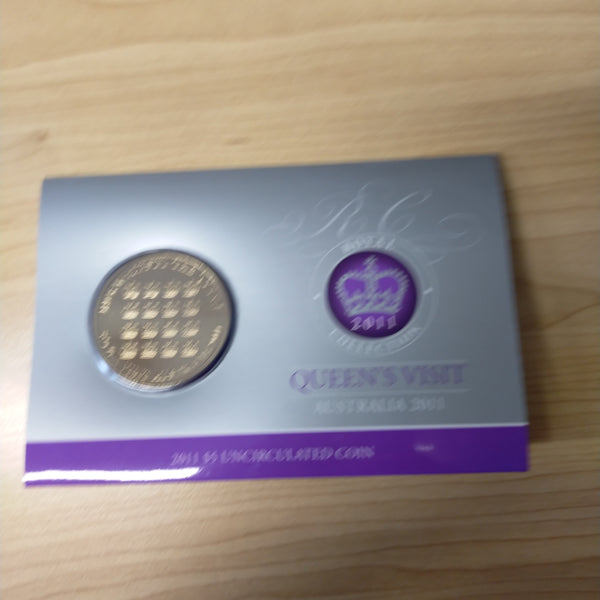 Australia 2011 Royal Australian Mint $1 and $5 Royal Visit Queen Elizabeth 2 Coin Set