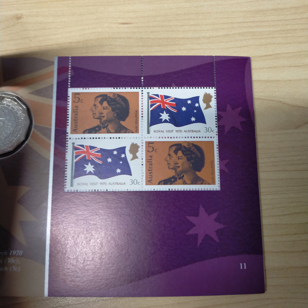 2006 Royal Australian Mint Queen Elizabeth II Royal Visits To Australia Coin and Stamps Set Prestige Booklet
