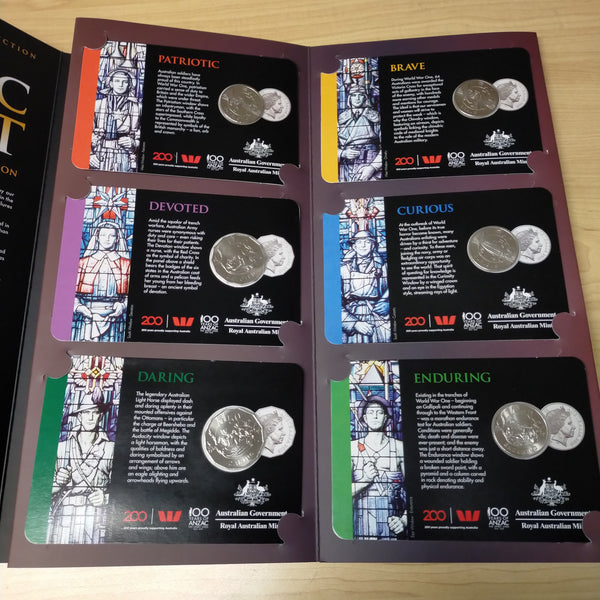 Australia 2018 Royal Australian Mint 50c ANZAC Spirit Values That Defined Our Nation Carded Coin Set In Folder
