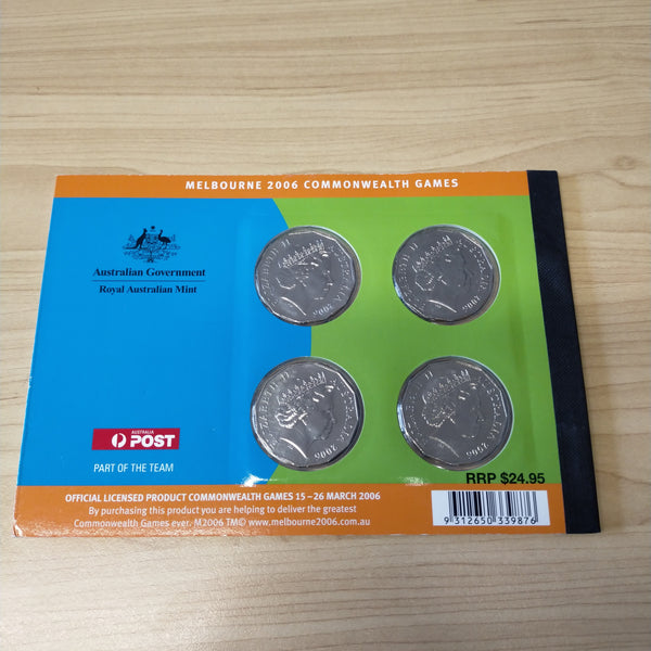 Australia 2006 Royal Australian Mint 50c Melbourne Commonwealth Games Coin and Stamp Booklet Set